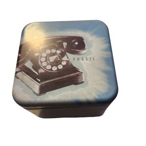 Vintage fossil Tin watch box Display Box Only Phone design